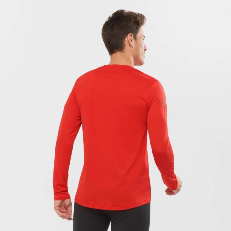 Red Salomon Agile Long Sleeve Men's T-Shirts | PH 18265M